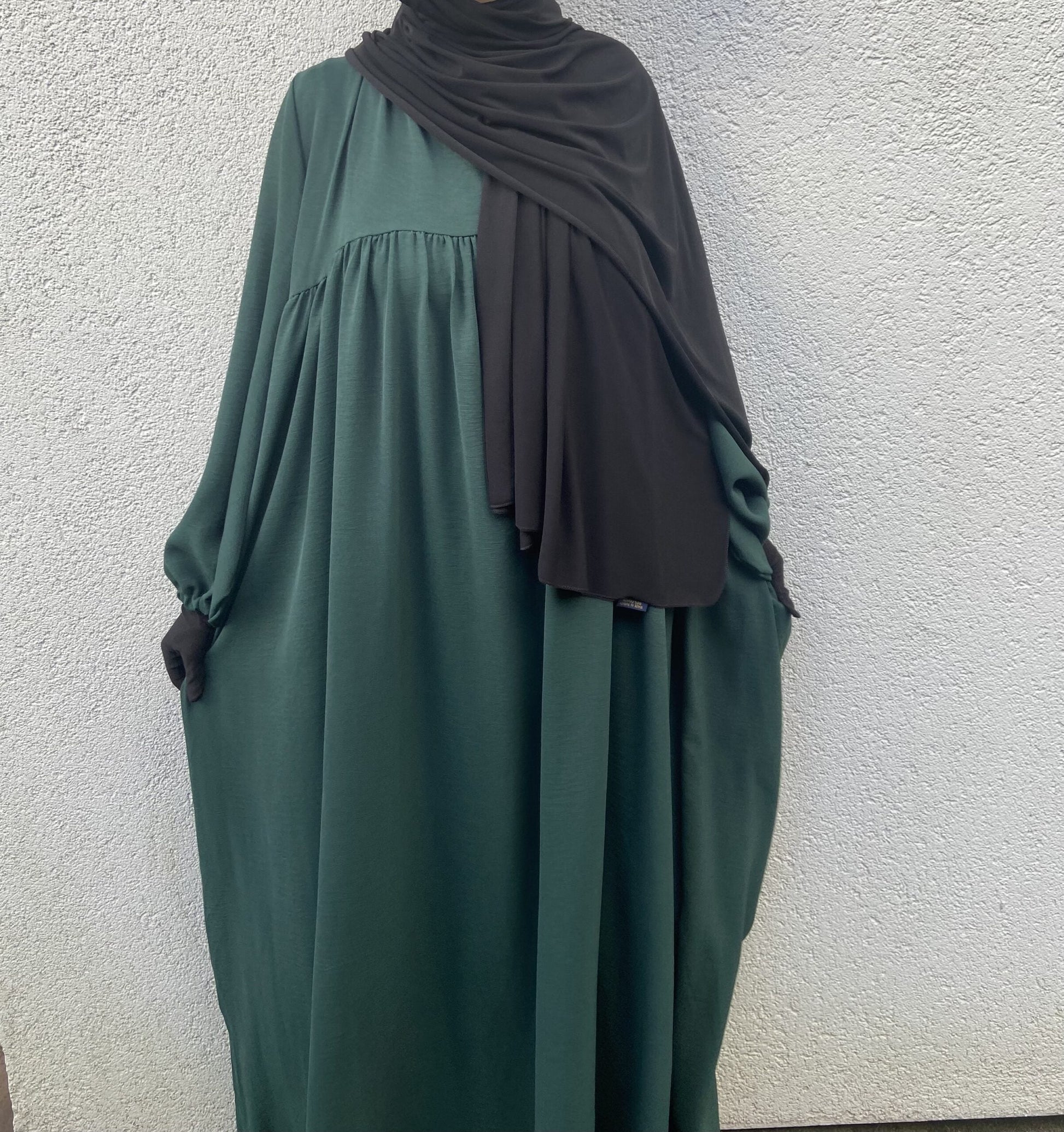 Ballonärmel Abaya Dunkelgrün