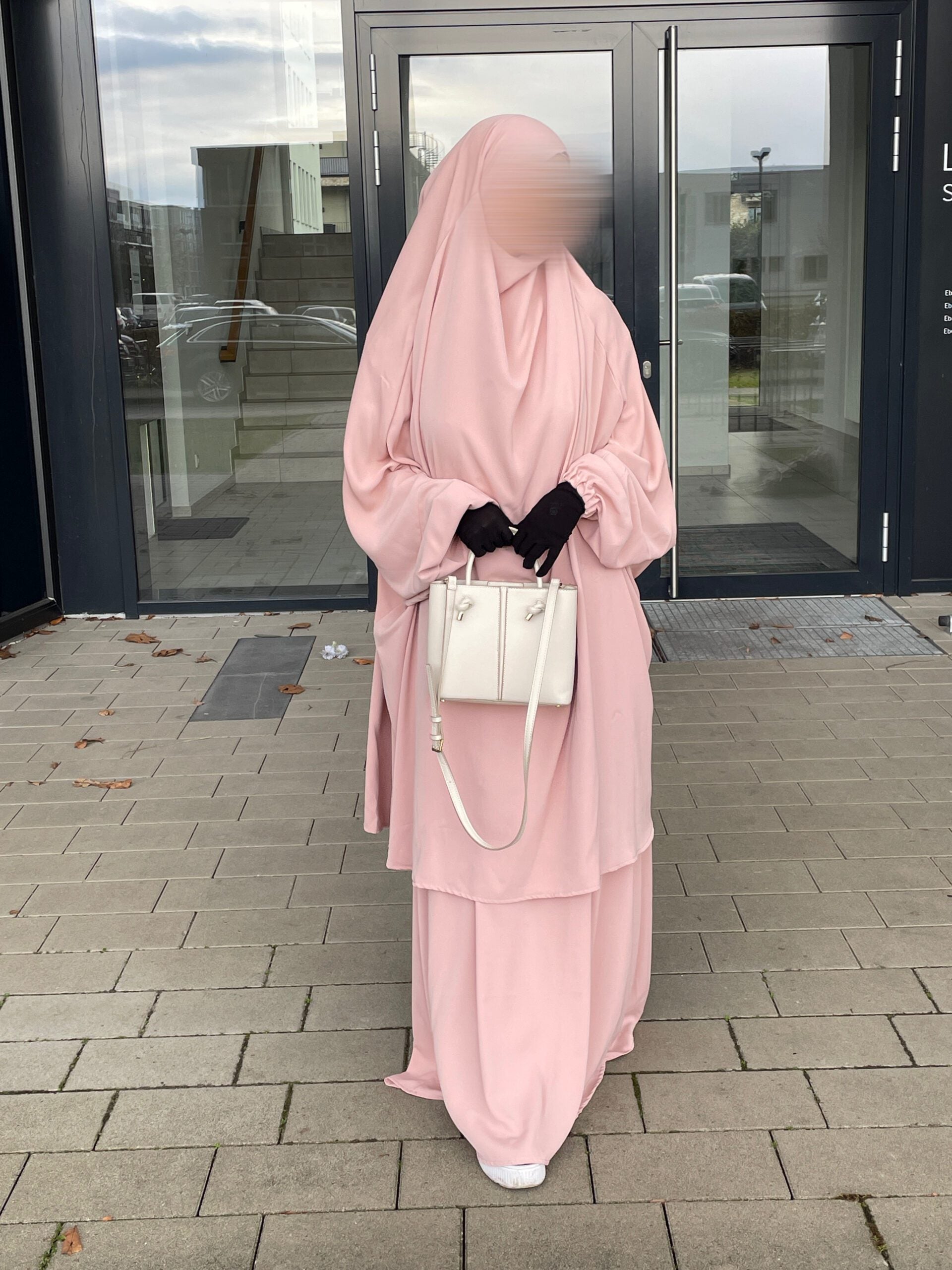 2-Teiler Jilbab Rosa Medina Seide