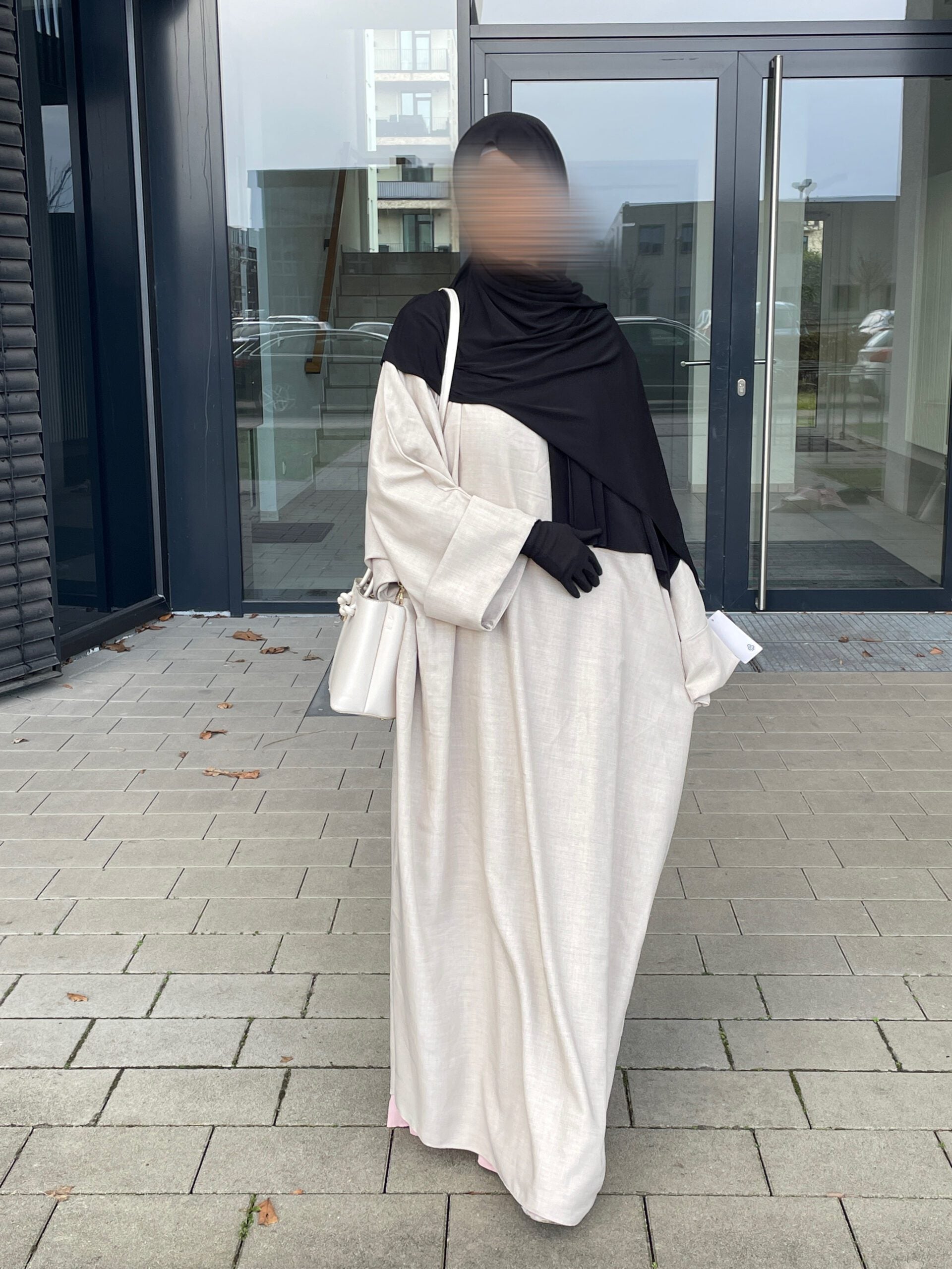 Leinen Abaya beige