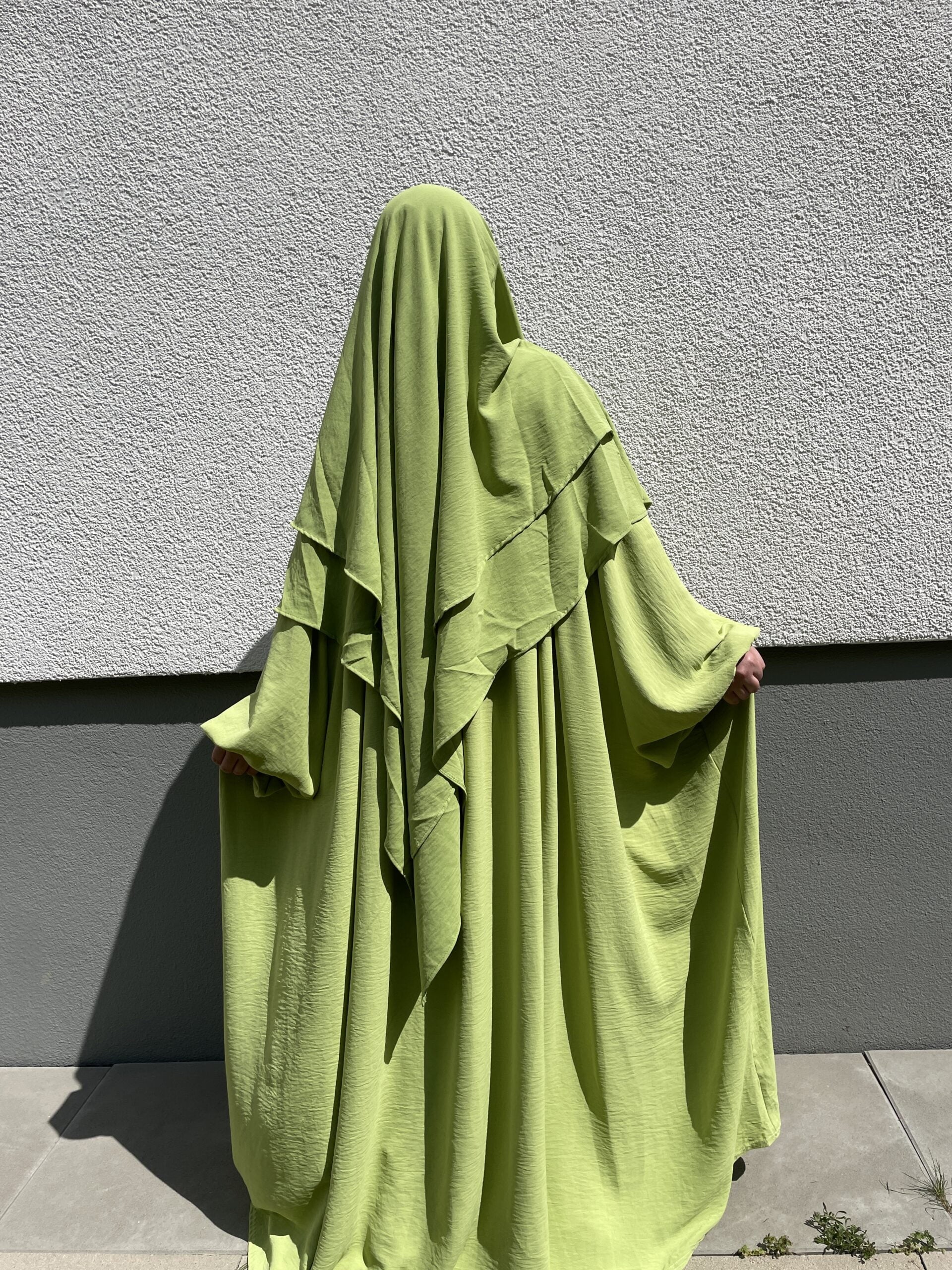 Ballonärmel Abaya Giftgrün