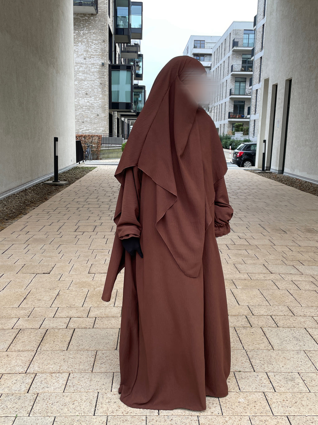 abaya Khimar Set Dunkelbraun
