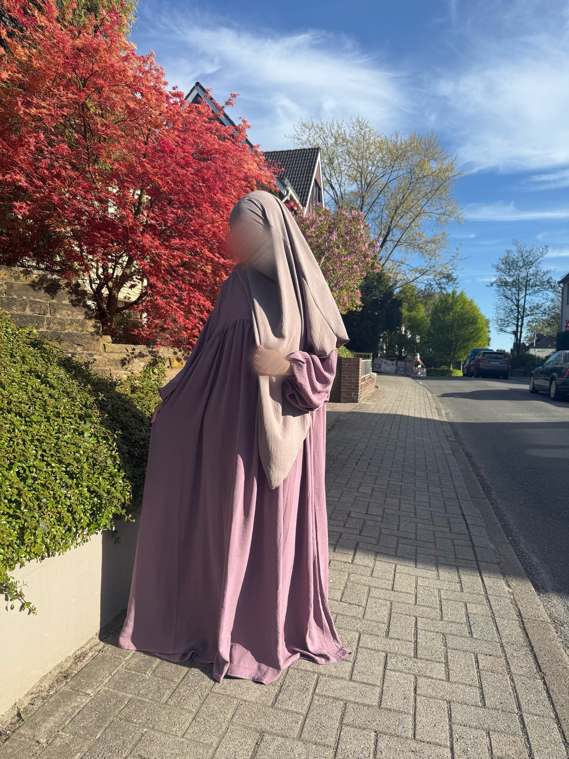 Ballonärmel Abaya lila jazz