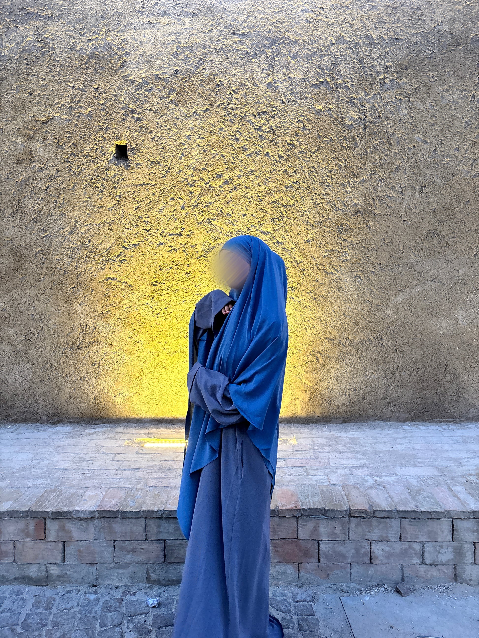 Long Medina Khimar Blaugrau