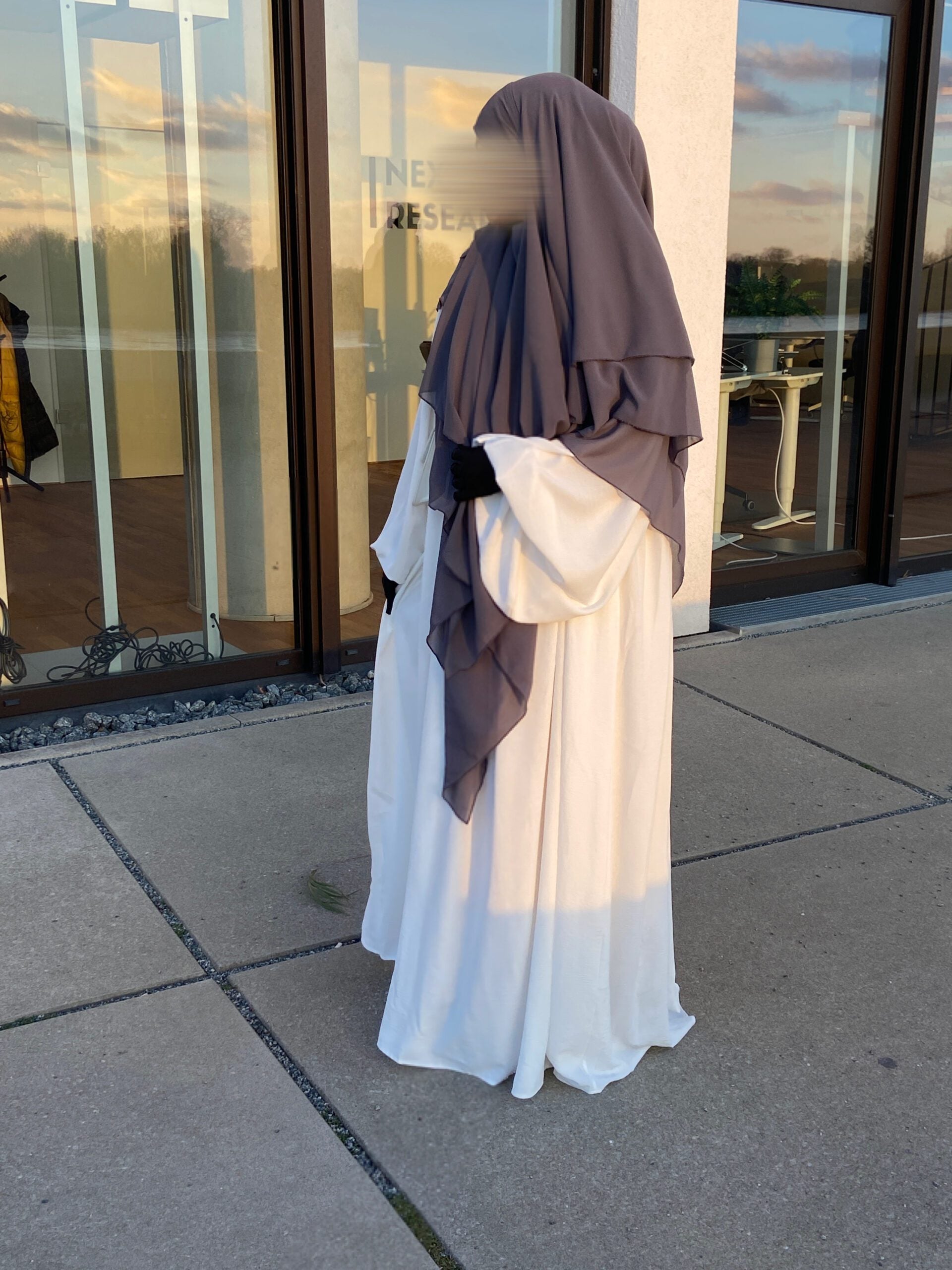 3-lagiger Chiffon Khimar Anthrazit