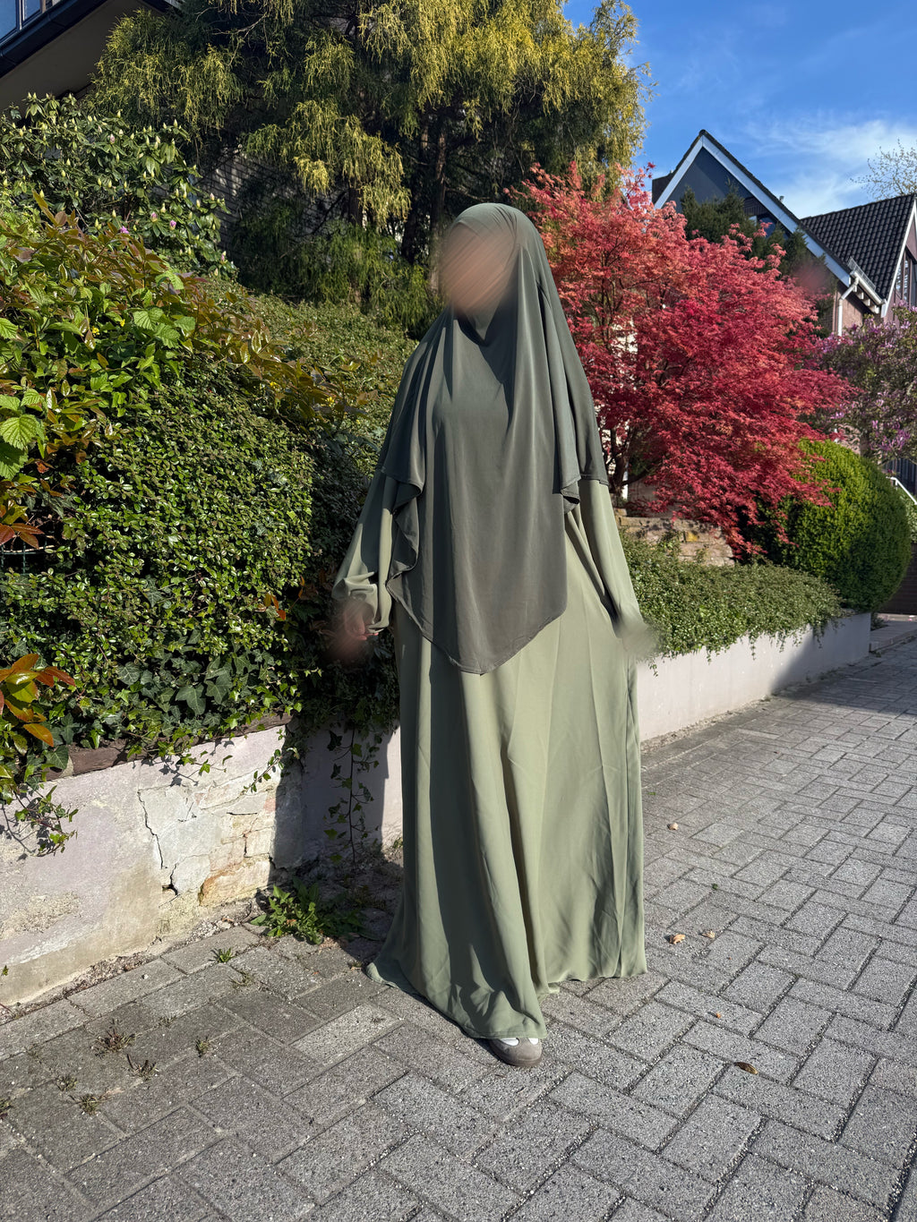 Ballonärmel- Abaya Medina  Khaki hell