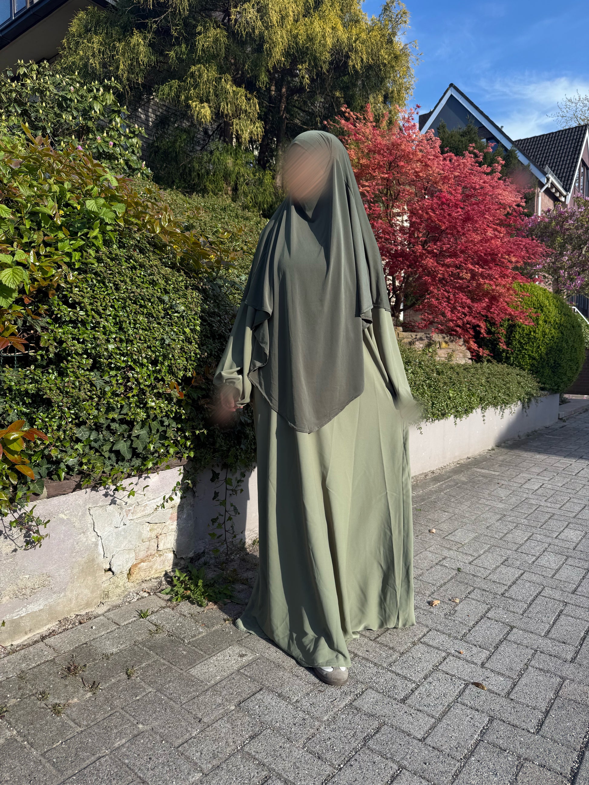 Ballonärmel- Abaya Medina  Khaki hell