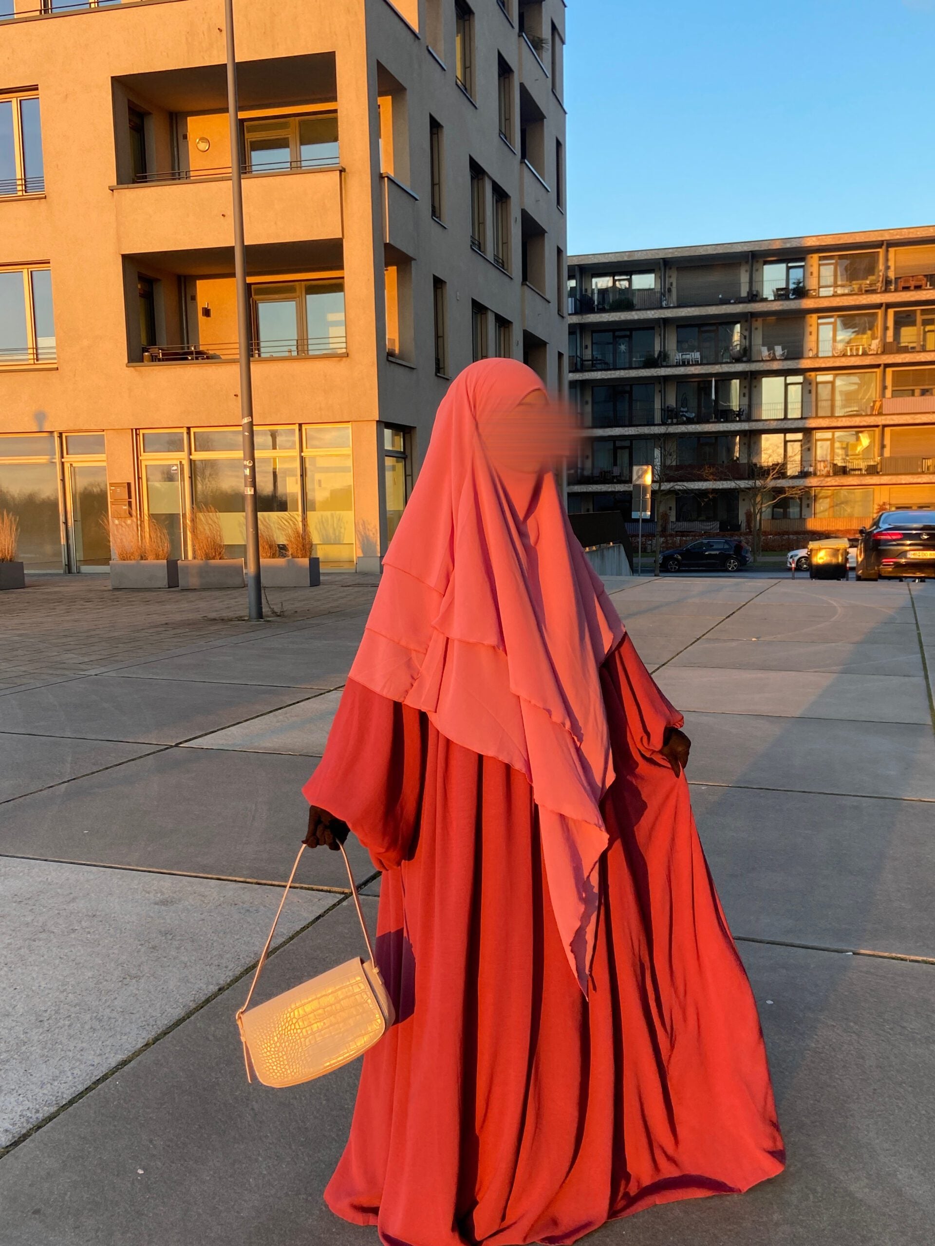 Ballonärmel Abaya Bordeaux