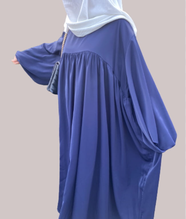 Ballonärmel Abaya Dunkelblau