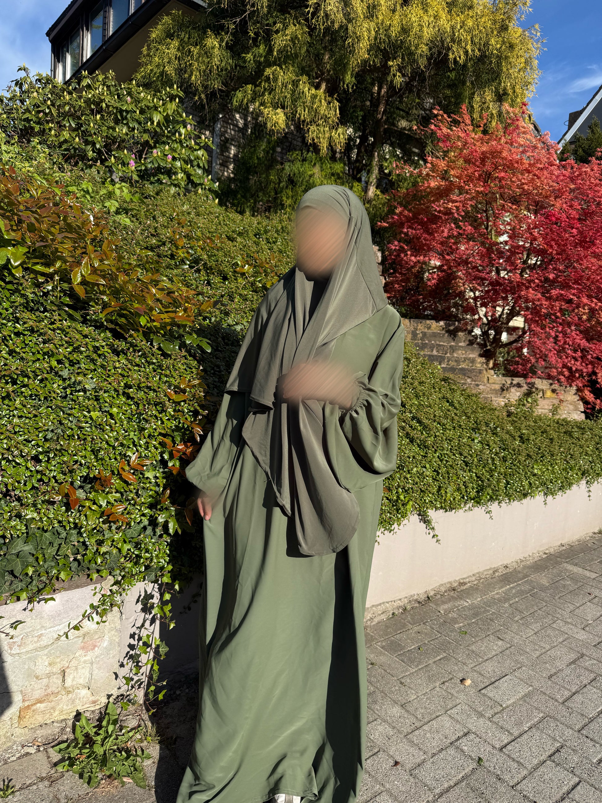 Ballonärmel- Abaya Medina  Khaki