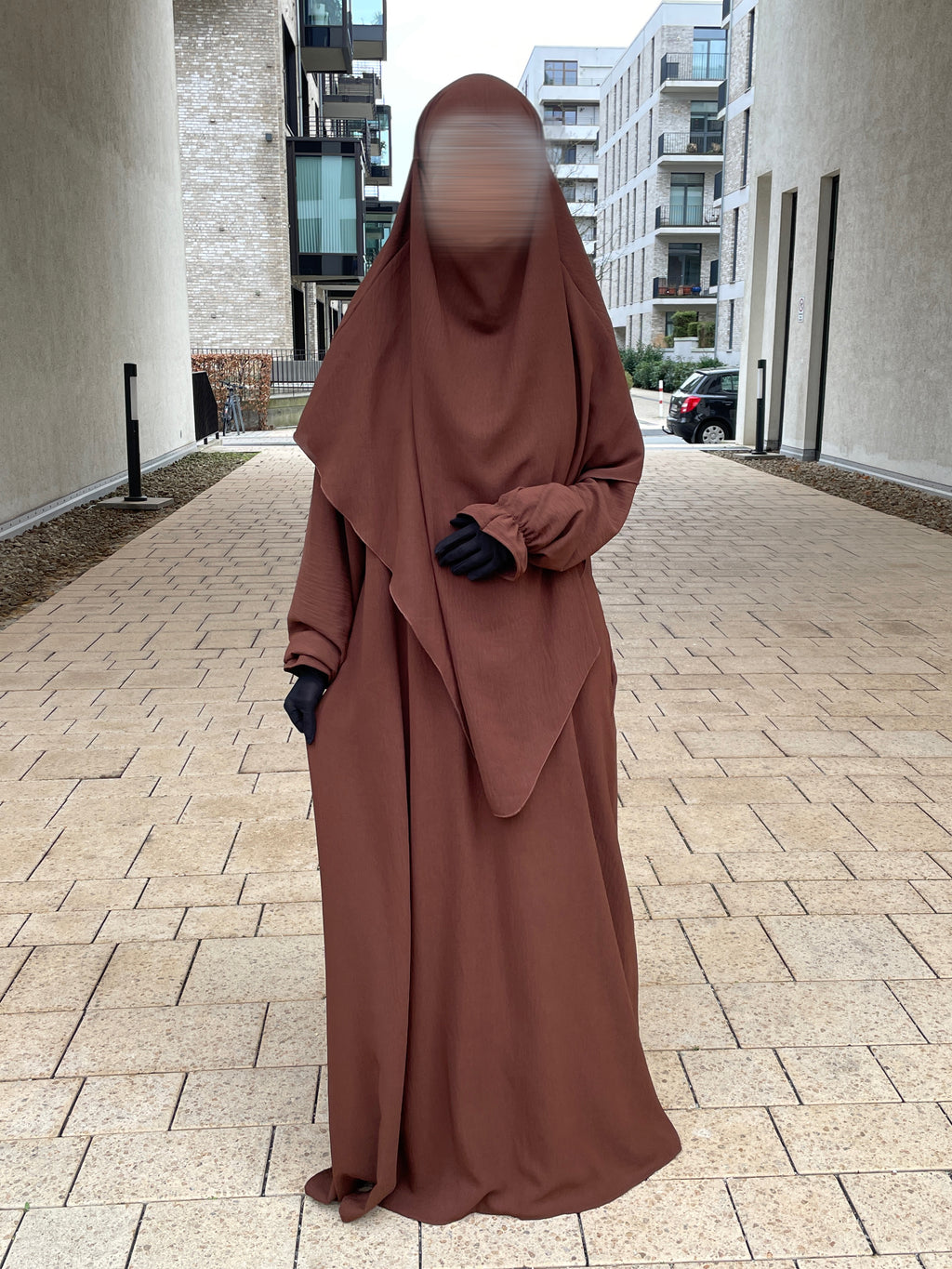 abaya Khimar Set Dunkelbraun