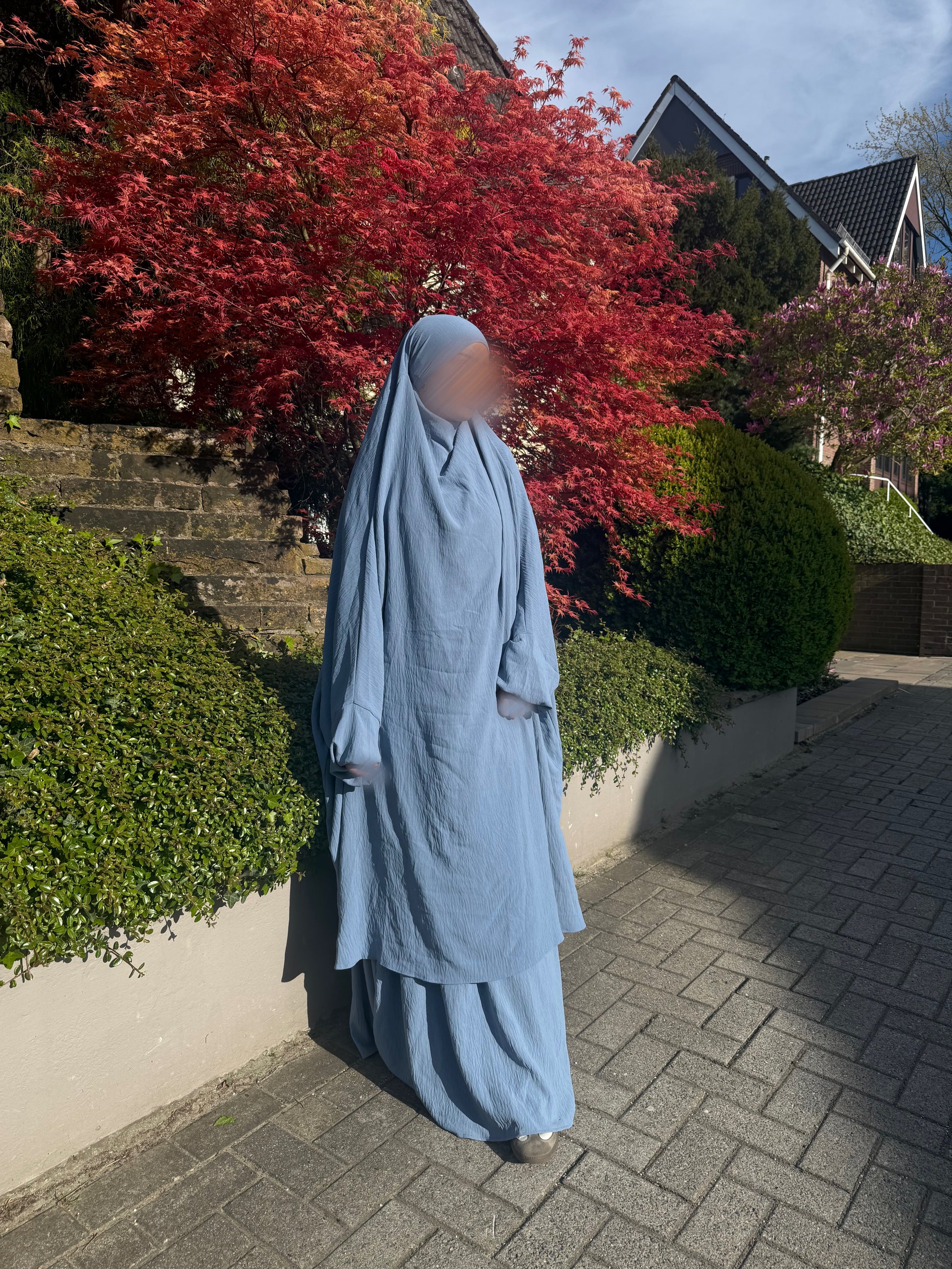 2-Teiler Jilbab Blaugrau Jazz
