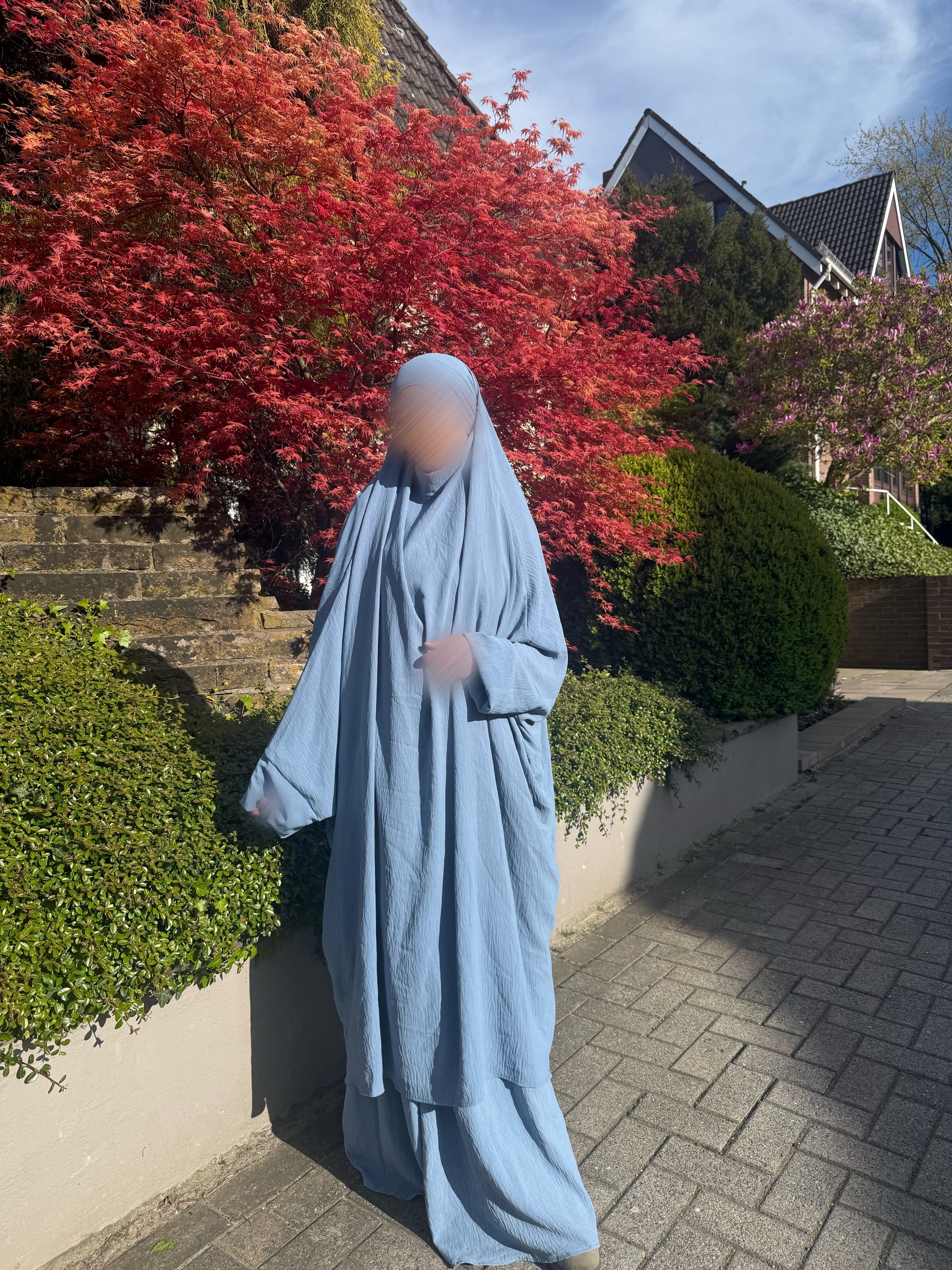 2-Teiler Jilbab Blaugrau Jazz