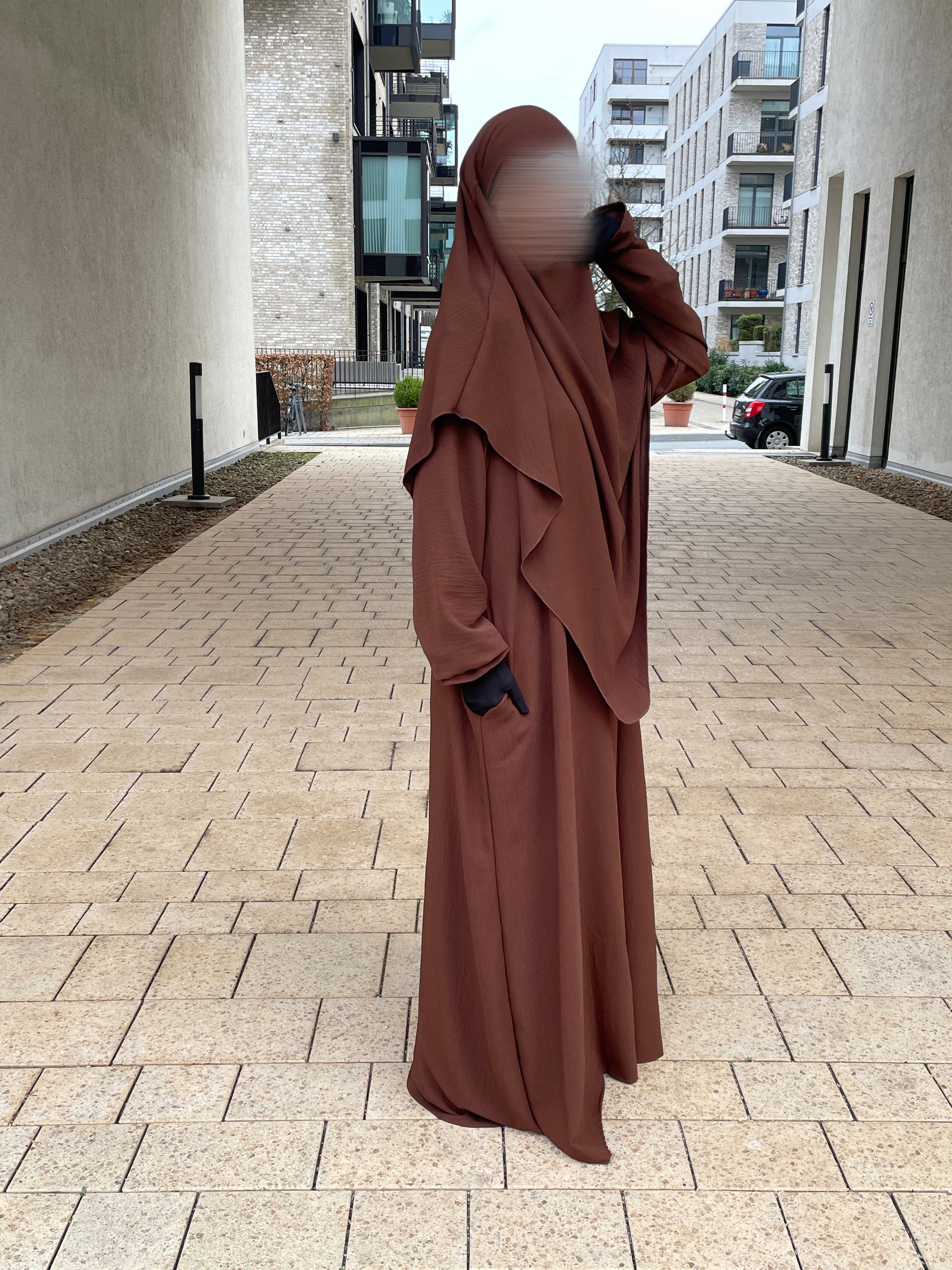 abaya Khimar Set Dunkelbraun