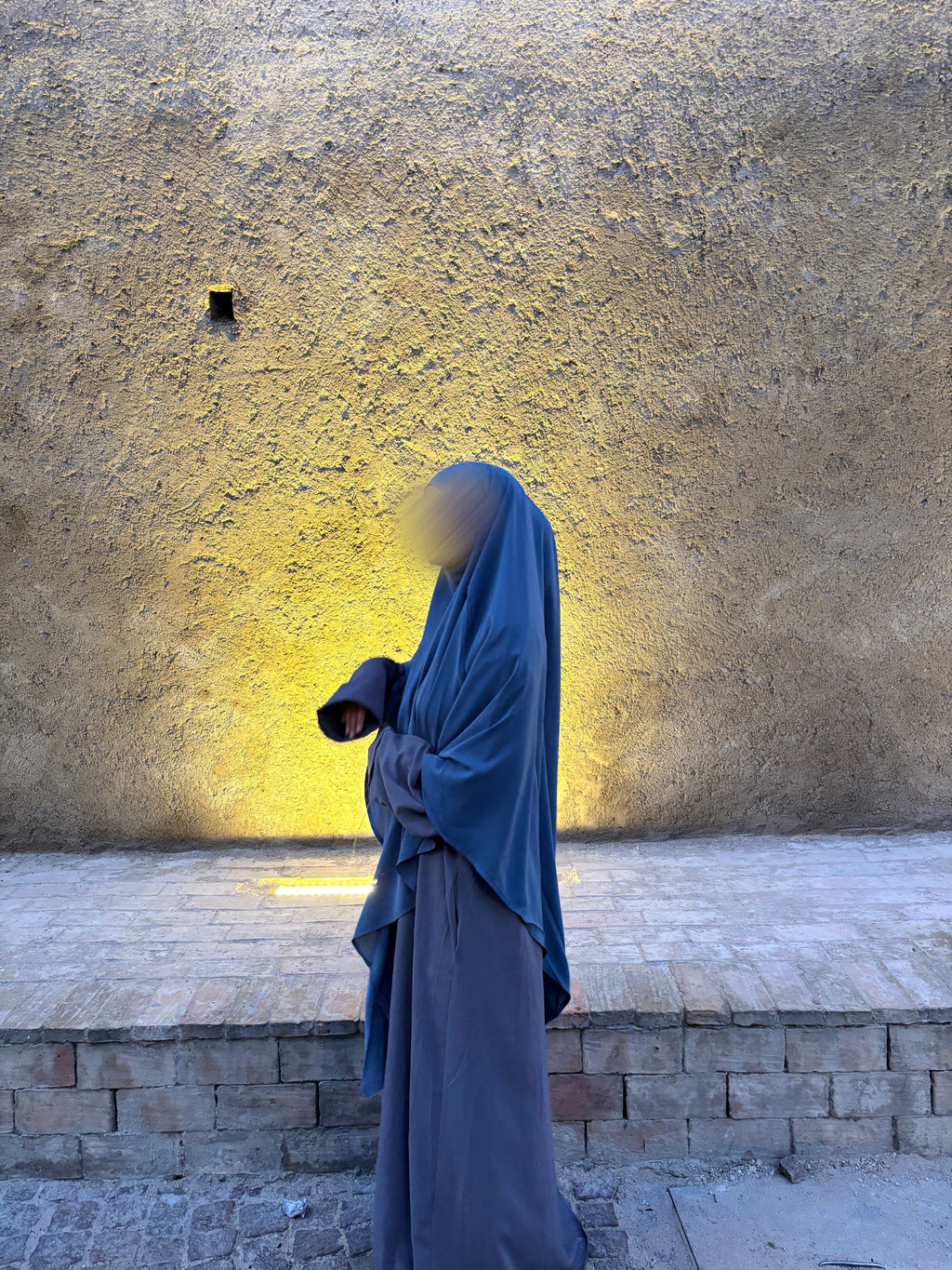 Long Medina Khimar Blaugrau