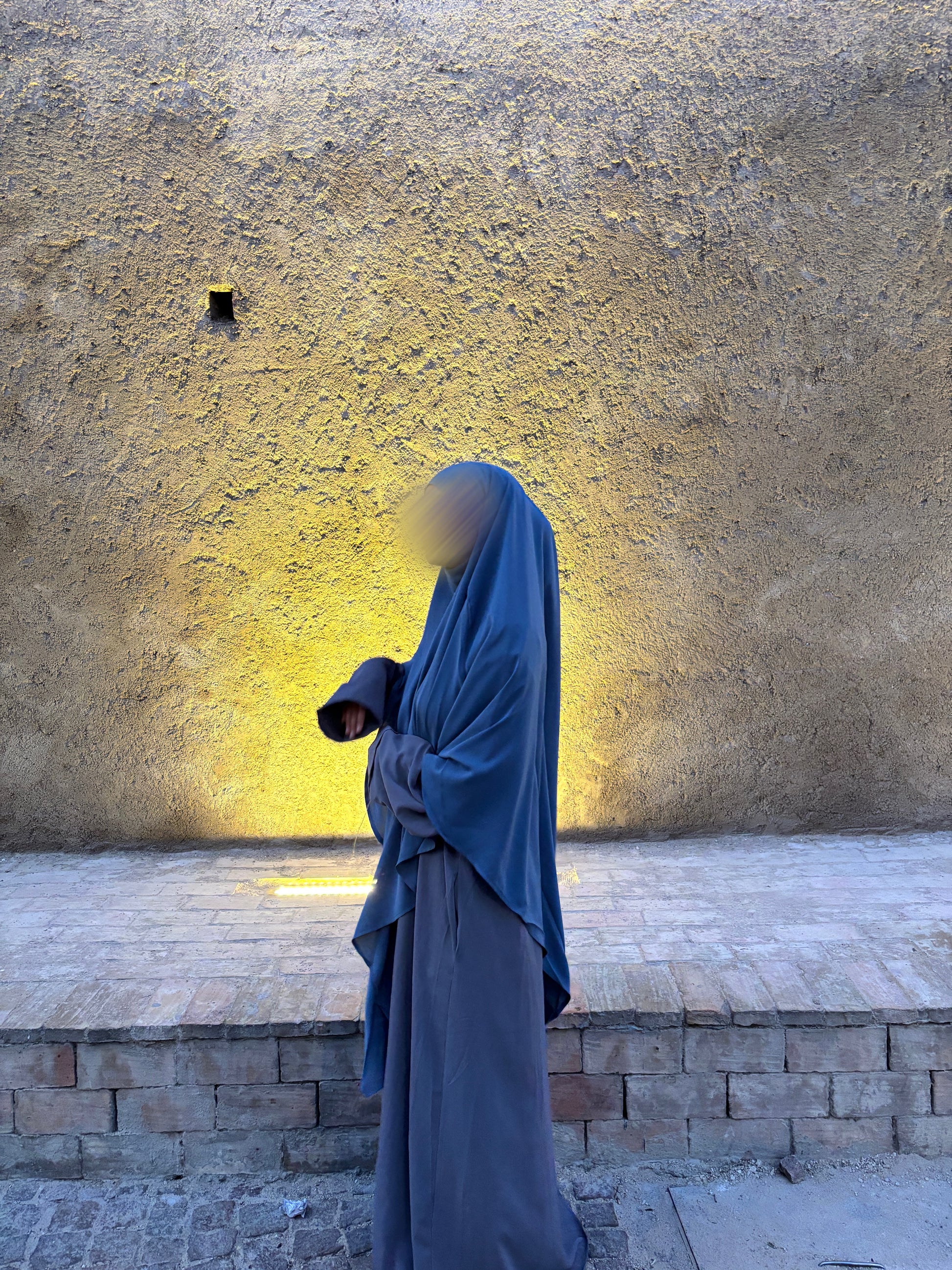 Long Medina Khimar Blaugrau