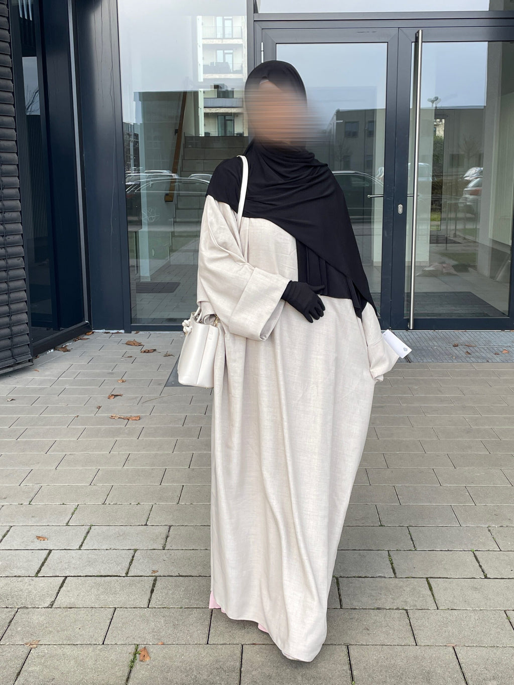 Leinen Abaya beige