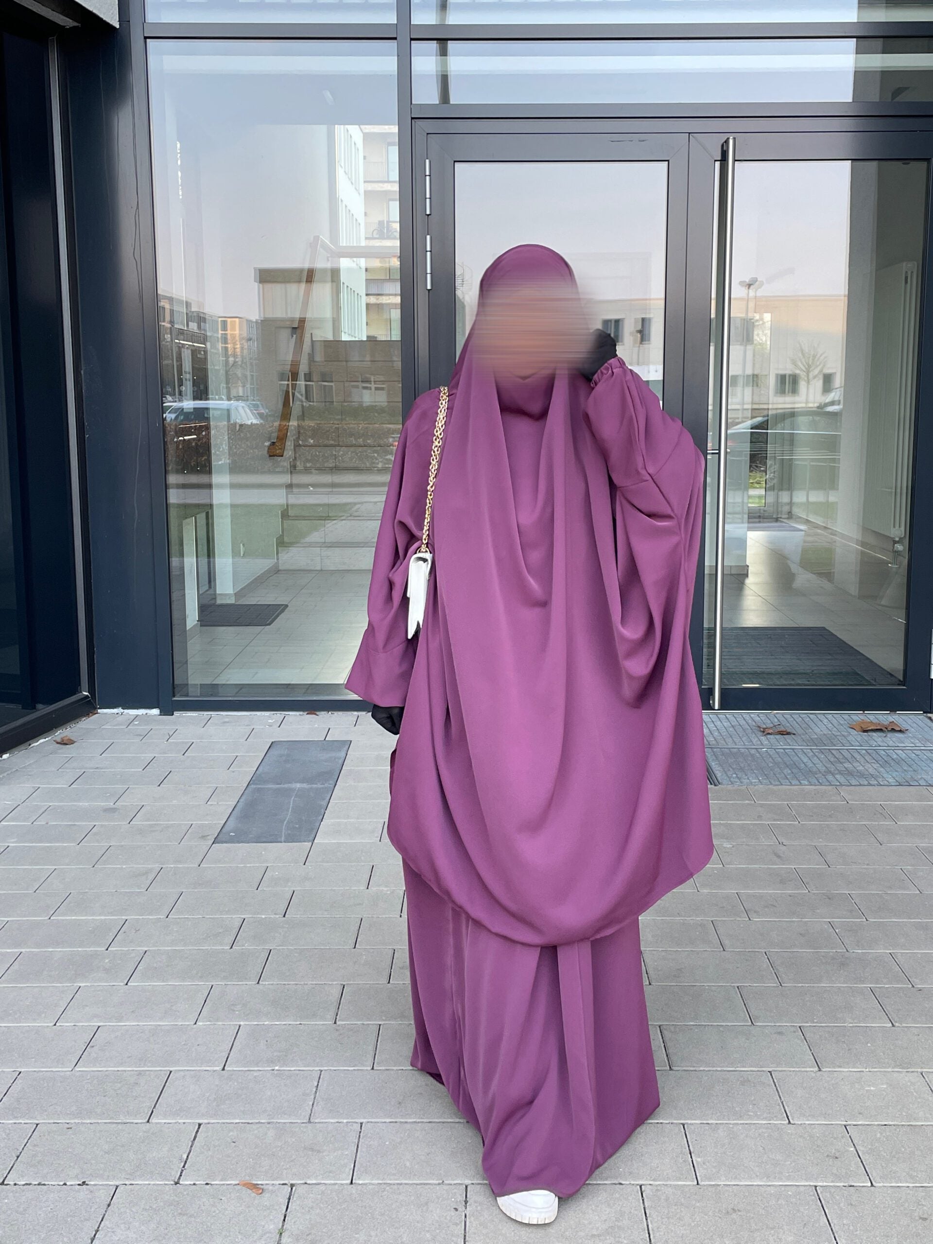 2-Teiler Jilbab Purple Medina Seide
