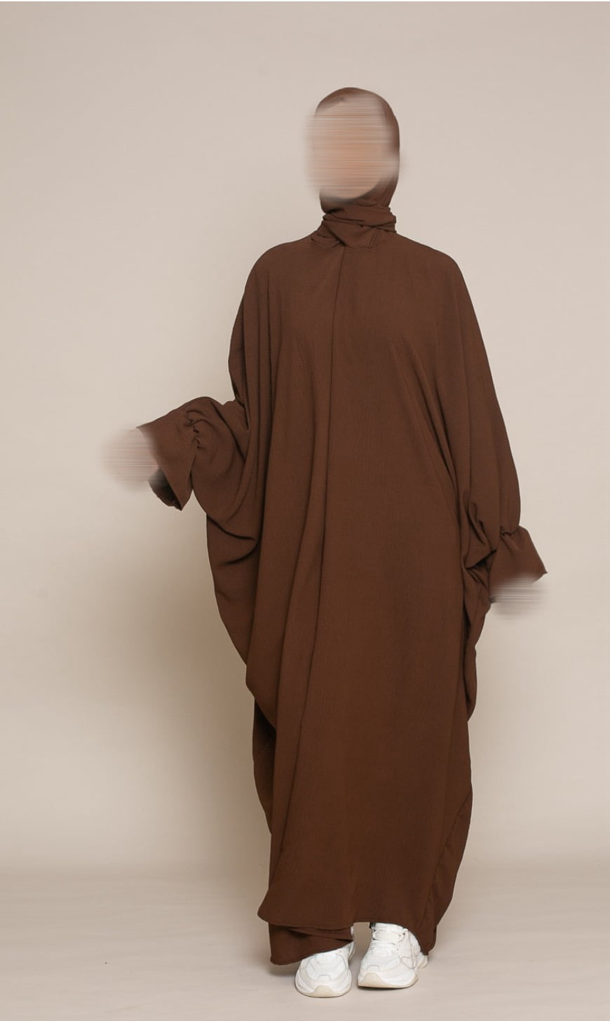 Abaya mit integriertem hijab | Farasha Style braun