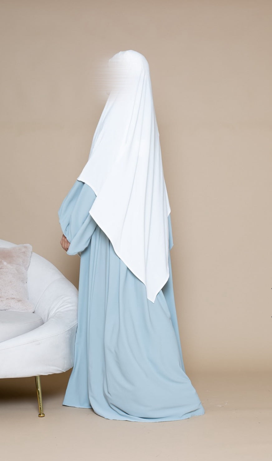 Ballonärmel Abaya Wassergrün Jazz Stoff