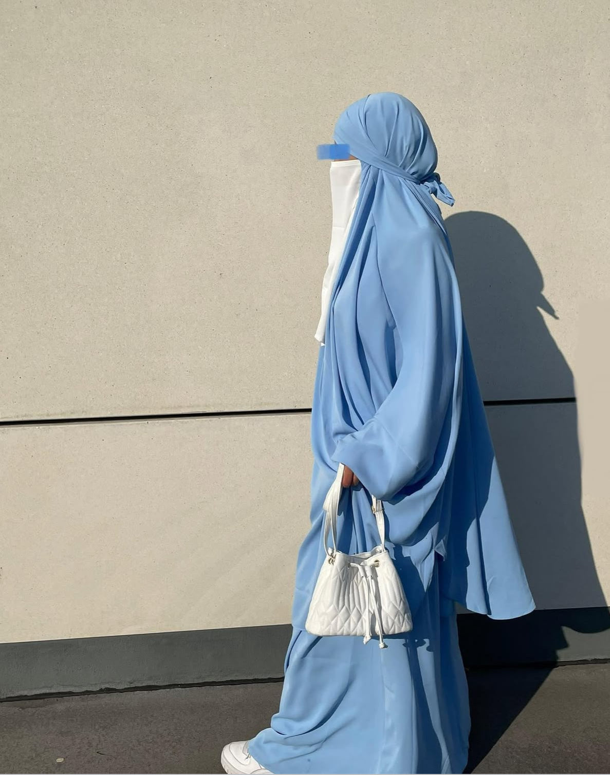 2-Teiler Jilbab hellblau Medina Seide