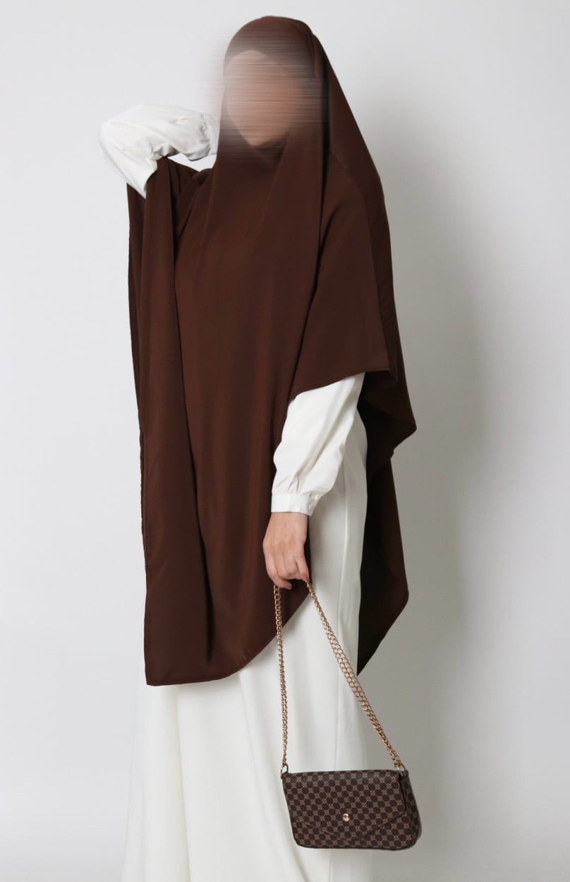 Long Medina Khimar Dunkelbraun