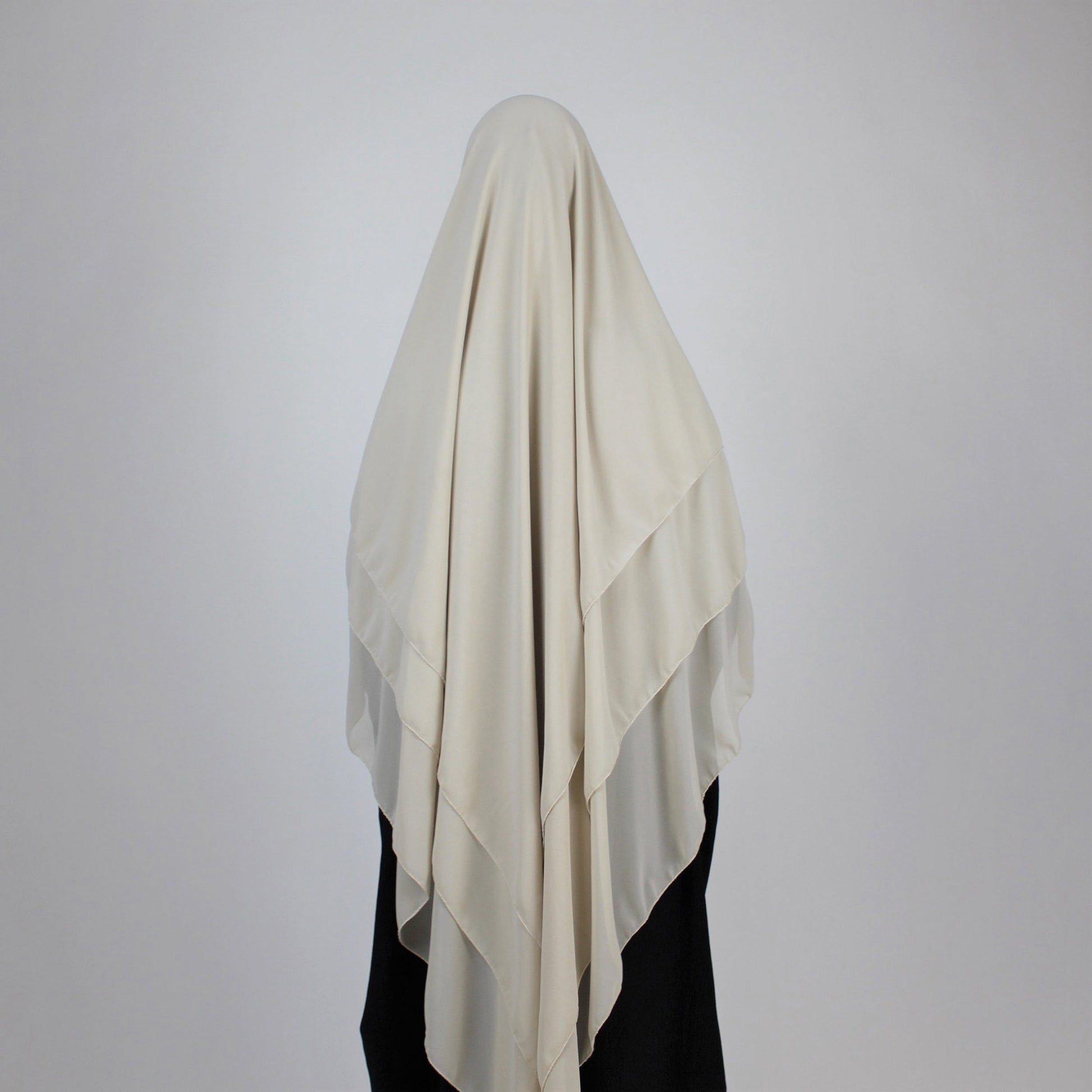 3-lagiger Chiffon Khimar Beige