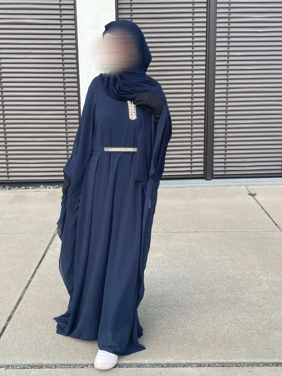 Eid Farasha Abaya dunkelblau