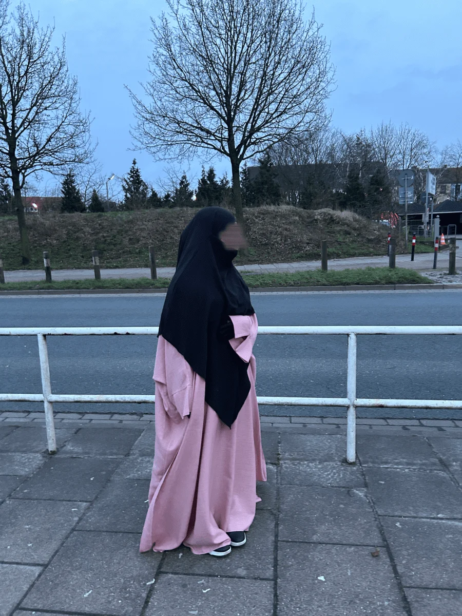 2 Teiler Leinen Abaya Rosa